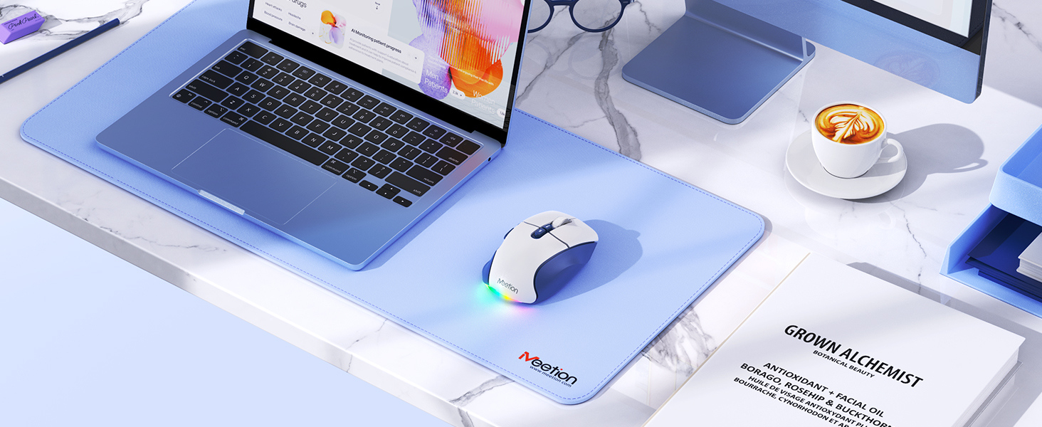 Wireless Mouse for Laptop, USB 2.4G and Bluetooth Connectivity, 4 Adjustable DPI