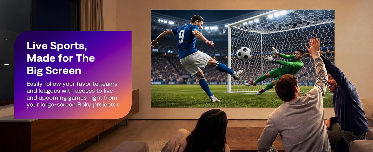 Aurzen EAZZE D1R Cube Roku TV Smart Projector