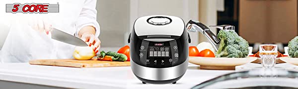 5.3Qt Asian Rice Cooker Digital Programmable 15-In-1 Ergonomic Large Soft  Touch