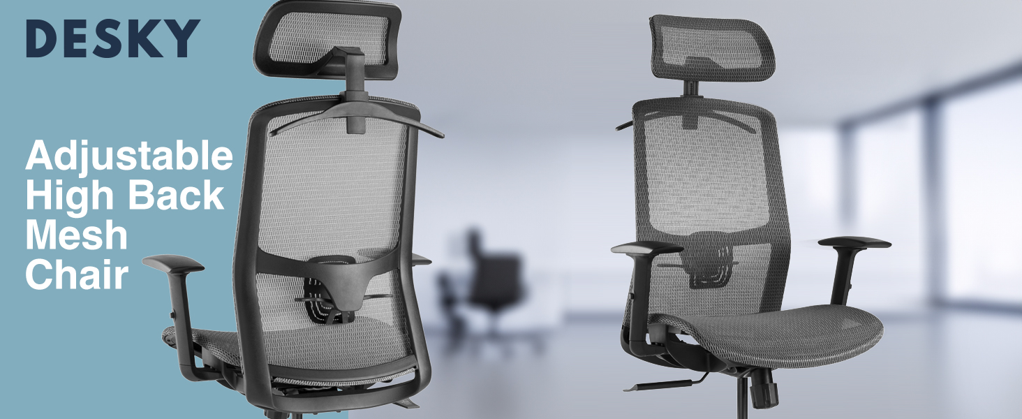 high back mesh chair, ergonomic office chair, adjustable desk chair, computer chair, task chair