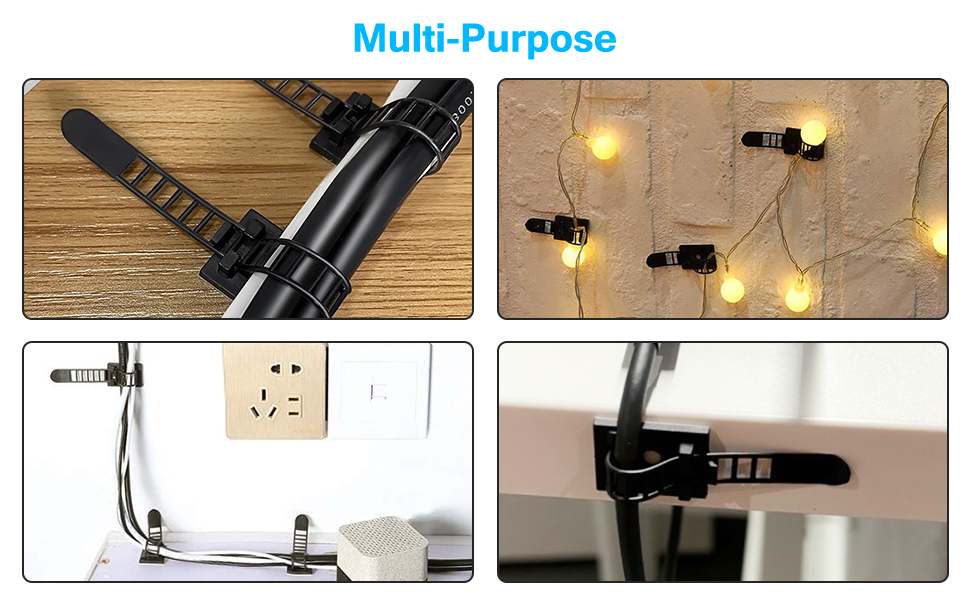 Premiun Adhesive Cable Ties, With adjustable design, You can adding or removing cables easily withou