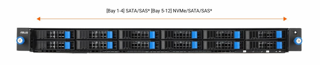 ASUS RS700A-E13-RS12U-2KW10G 1U Rackmount Server