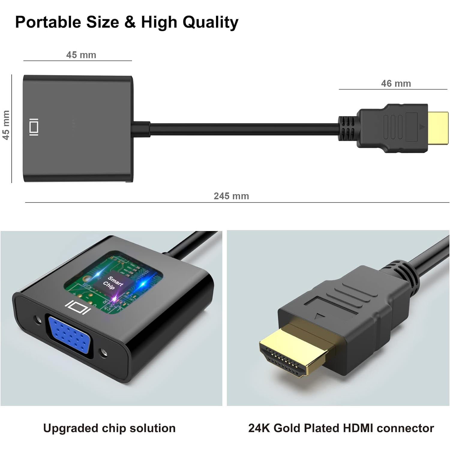 hdmi to vga adapter, 1080p