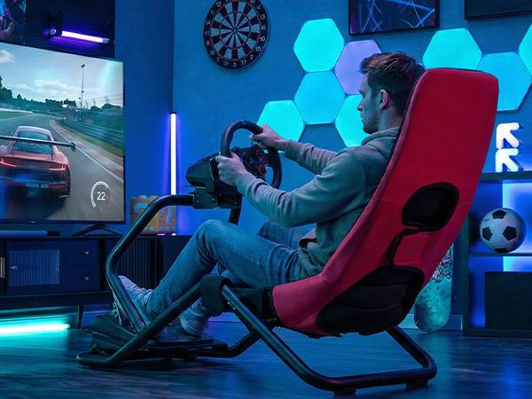 Sim Racing Cockpit for High Performance Foldable & Adjustable Racing Simulator Cockpit, Compatible