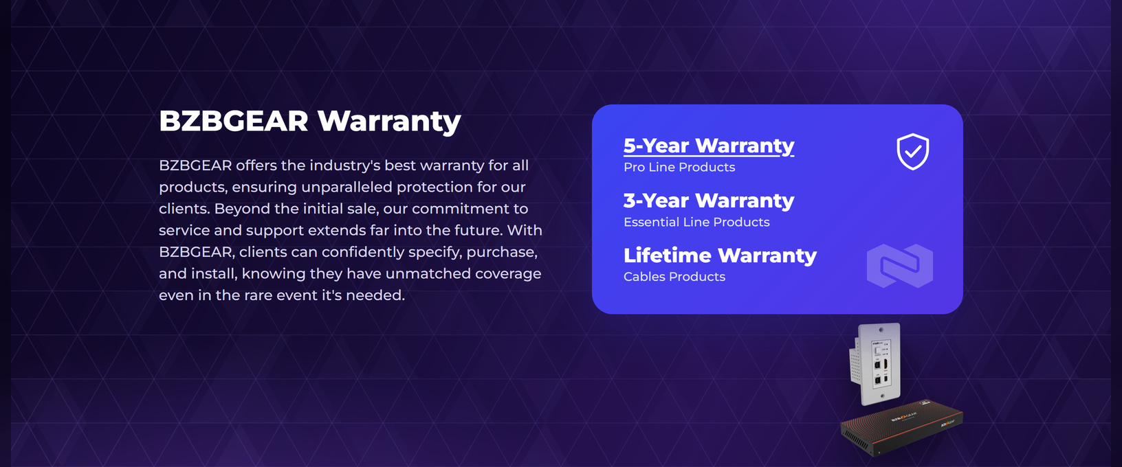 BG-EXHD-70UWP-W warranty