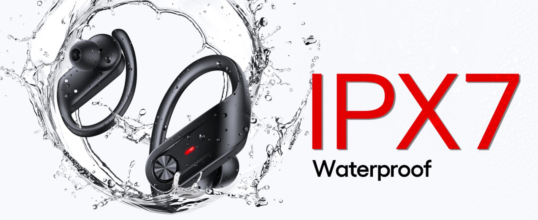 Bluetooth Headphones, Wireless Earbuds 80Hrs Playtime, IPX7 Waterproof Digital Display Sport Ear Bud