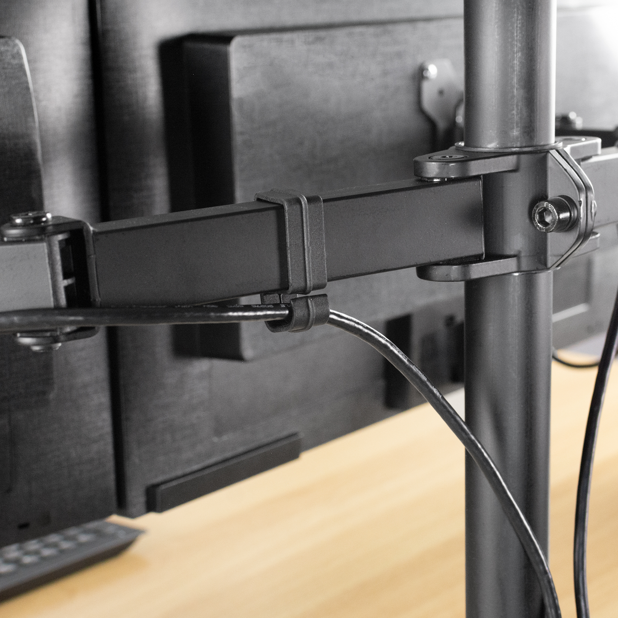 VIVO Black Dual LCD Monitor Desk Mount Stand, Heavy Duty Fully