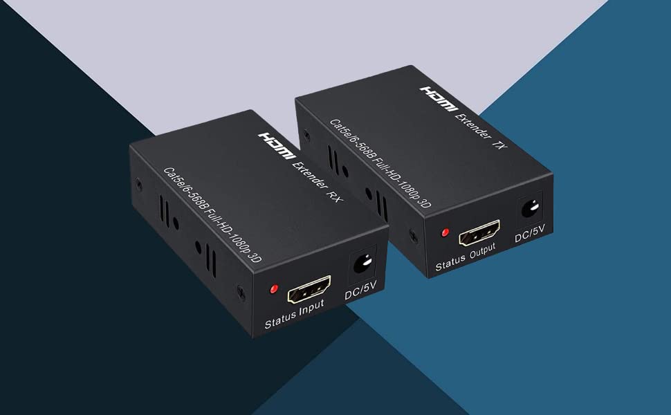 SatelliteSale HDMI Extender Adapter up to 196ft HDMI over RJ45 Cat5-e Cat6 Cable