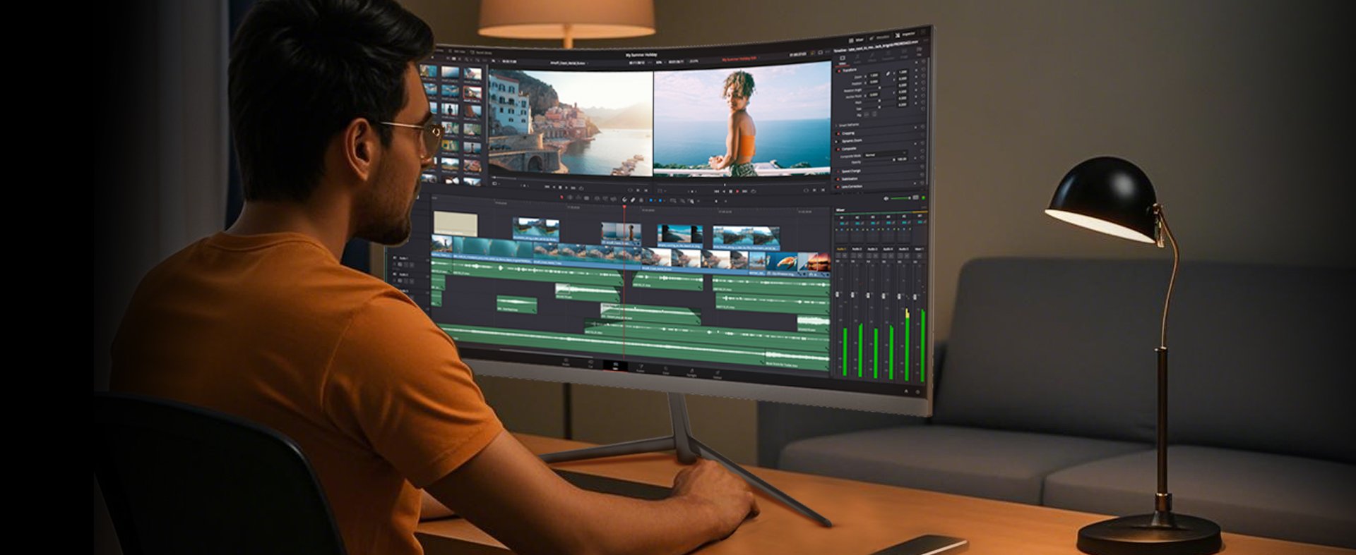 computer monitor curved