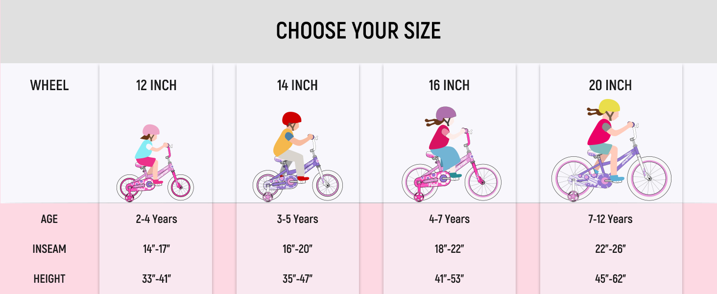 kids bike kids bicycles boys girls children training wheels 12inch 14inch 16inch 20inch