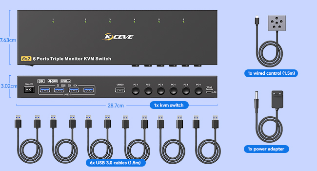 12V DC power adapter is provided for extra power supply. External power supply is NOT required for K