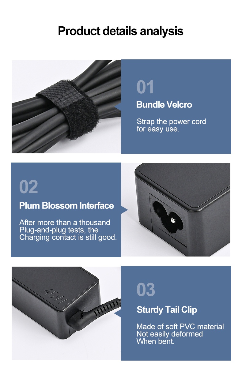 Dgkeyh Suitable for Lenovo HP Asus Acer Dell and other 45W Type-C laptop charger Adapter