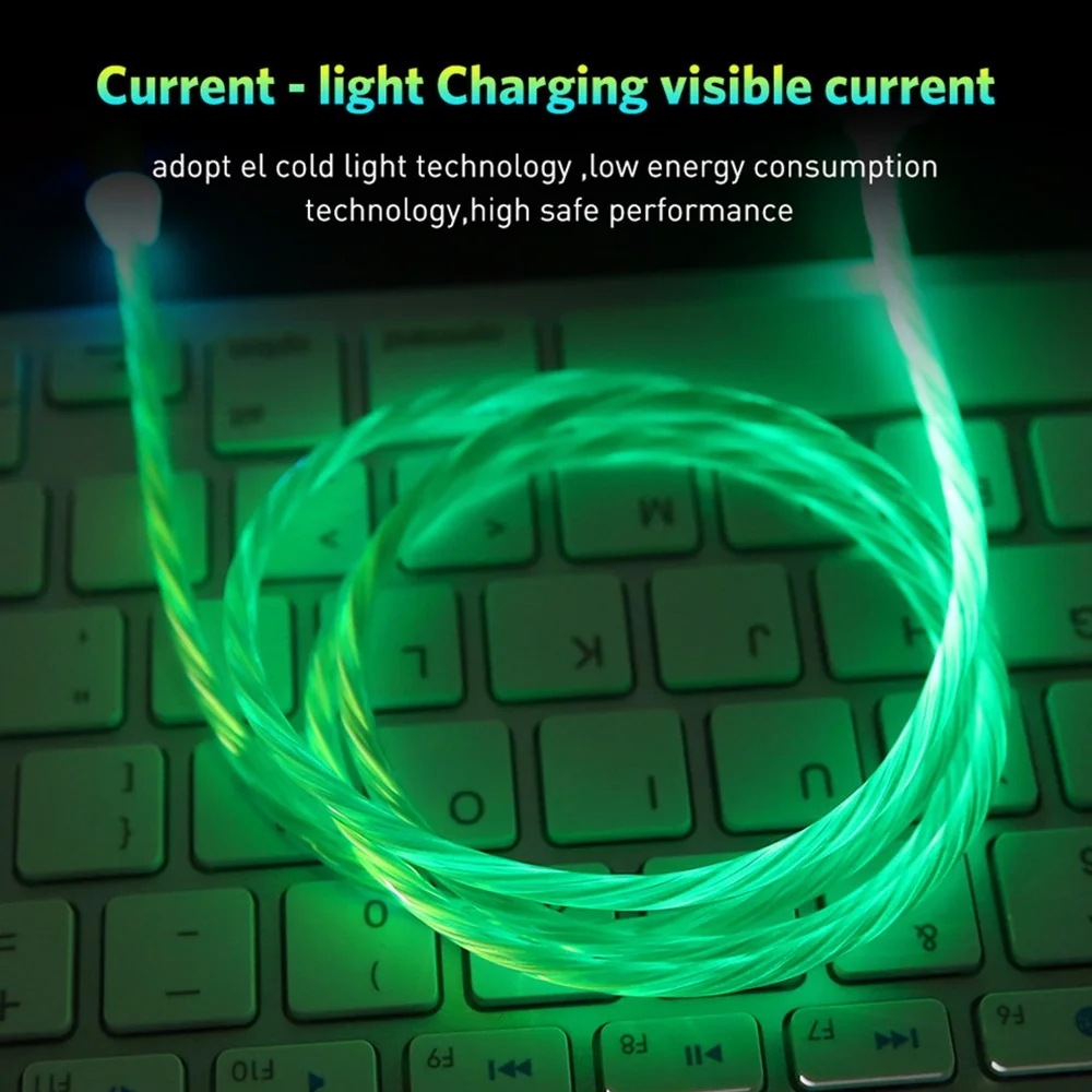 Light Up Lightning Cable Magnetic LED Glowing 3 Way Phone Data and Charger Cord