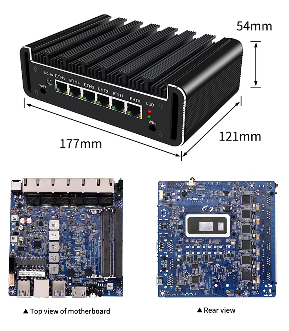 Firewall Router Mini PC Intel Core i7 10510U Quad Core 2xDDR4 HD