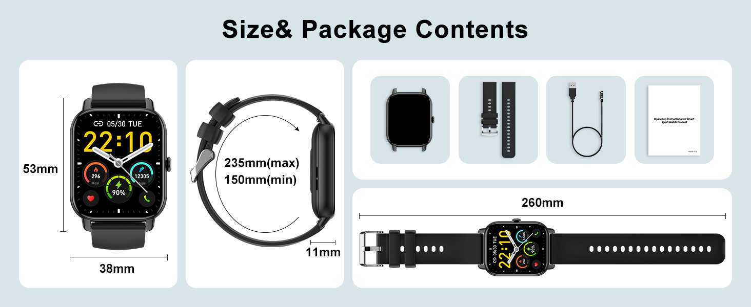 1.85" Smartwatch for Men Women IP68 Waterproof