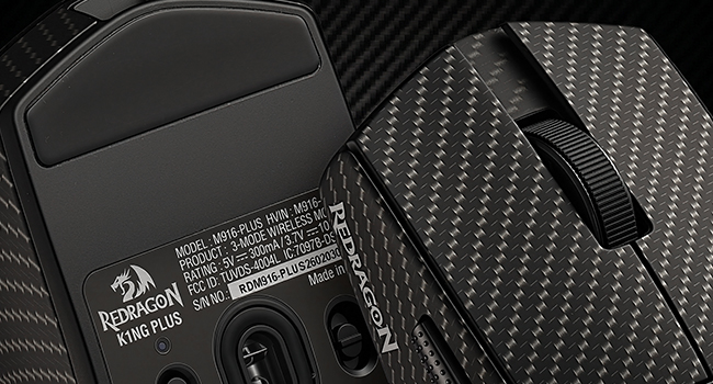 Redragon M916 Wireless 49G Ultra-Light Gaming Mouse 45K DPI Remapping Keys | Carbon Fiber Design, St