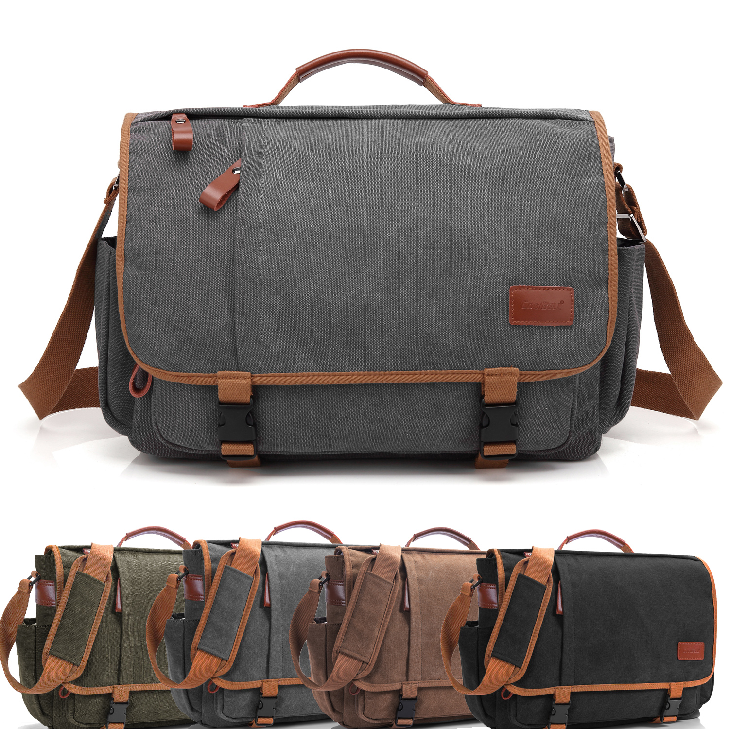ESTARER Men's Leather Briefcase for Travel/Office/Business 15.6 Inch Laptop  Messenger Bag