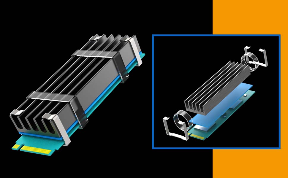 GLOTRENDS M.2 Heatsink 0.4inch/10mm Thick Fit for 2280 M.2 PCIe 4.0/3.0