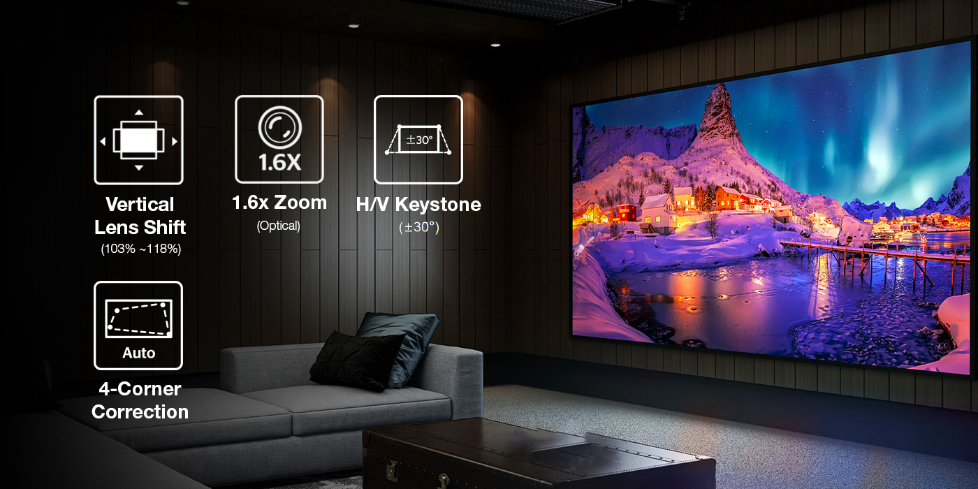 Optoma UHZ58LV Dolby Vision Ultra High-Bright 4K UHD 3000 Lumens Laser Home Theater Projector