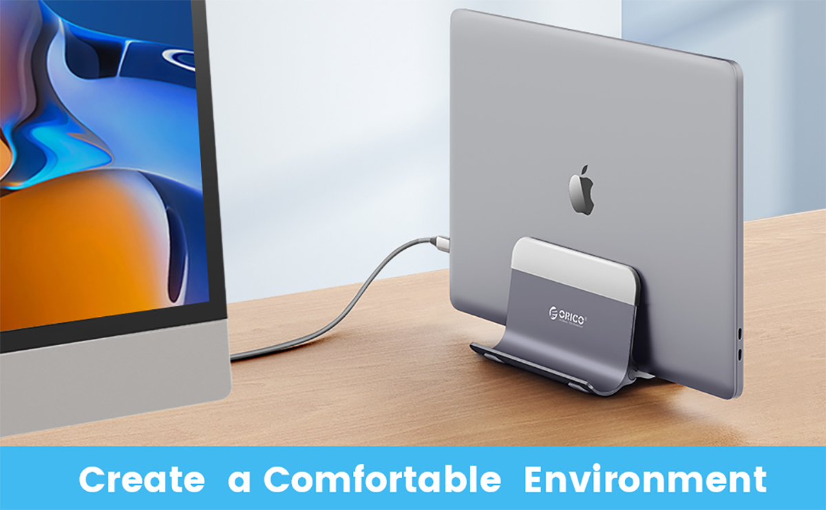 ORICO Aluminum Vertical Laptop Stand Gravity Locking Holder Desktop Notebook Stand Tablet Stand for