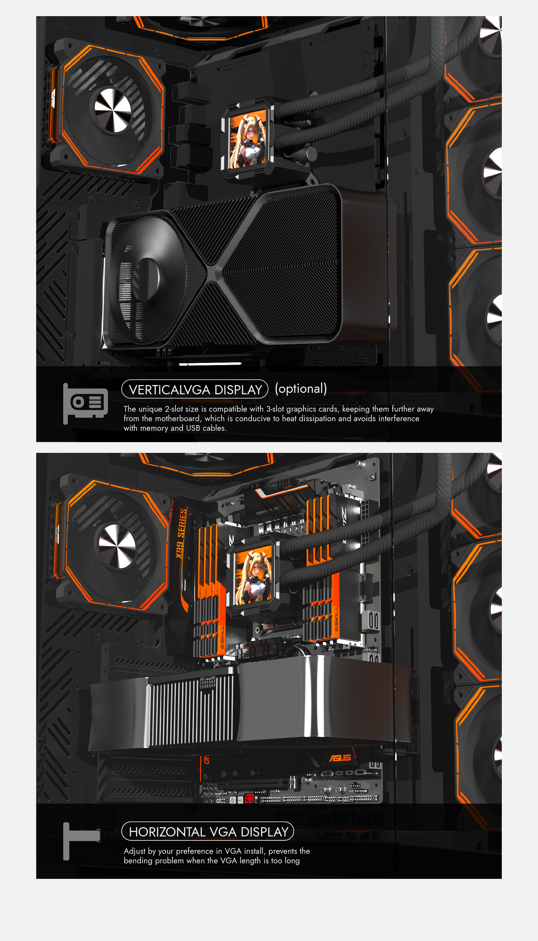 darkFlash DY470 PC Gaming Case Black