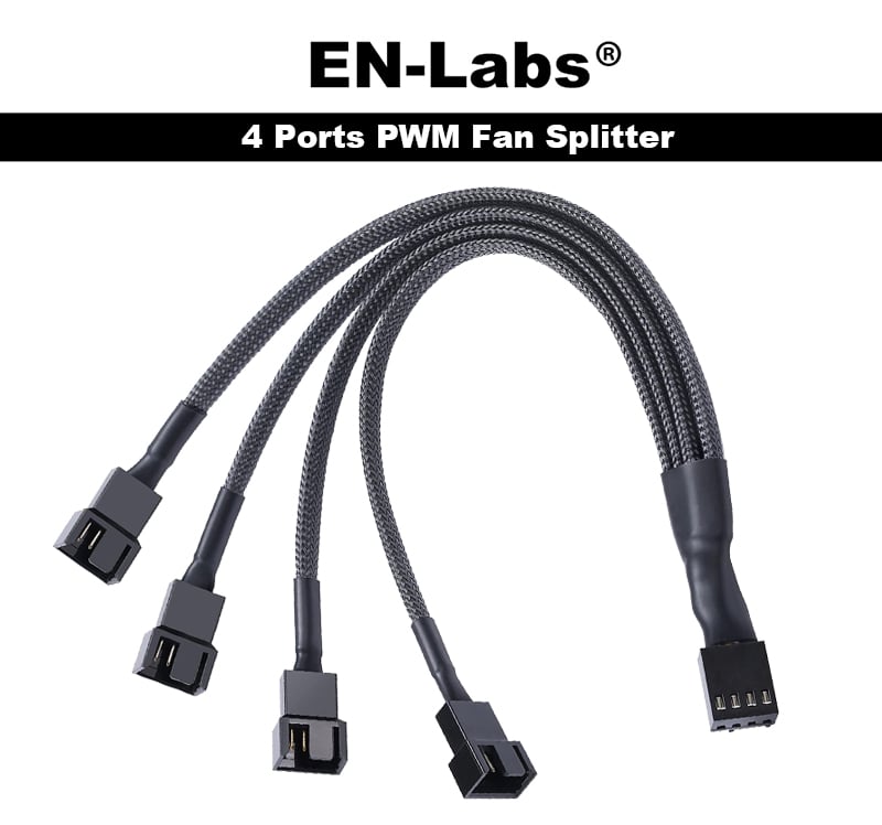 nordøst Uheldig Mary PWM Fan Splitter Cable Hub 1 to 4 Power Adpater,Motherboard PMW 4-pin Fan  Sleeved Braided Y Splitter Internal Power Extension Cable for Computer  CPU/Case Fan 1x4 Converter - 10 inches Internal Power