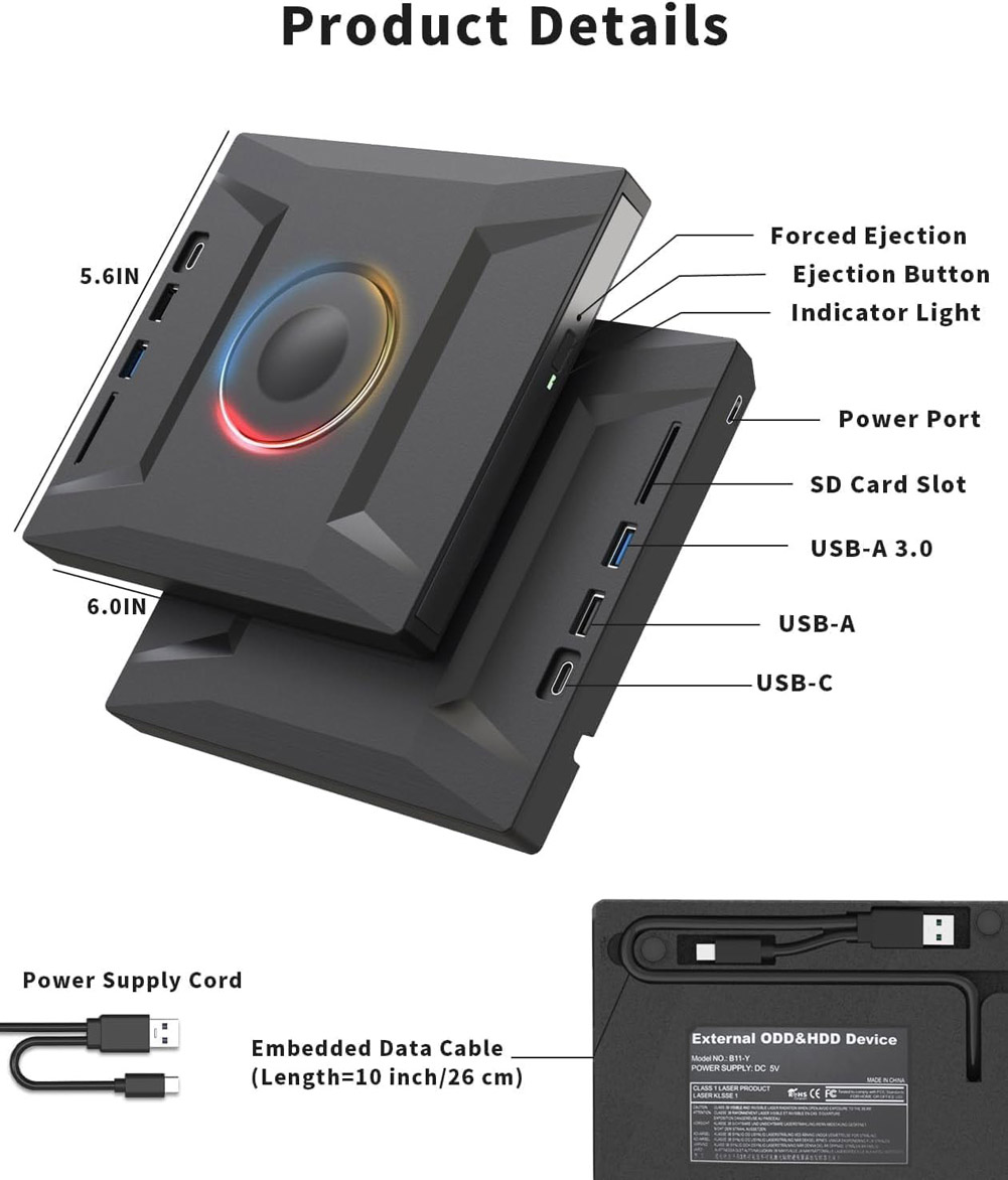 LUOM Super External CD DVD Drive