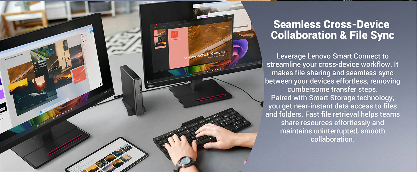 Lenovo ThinkCentre neo 50q Business MFF AI Desktop, Intel Core Ultra 7 256V