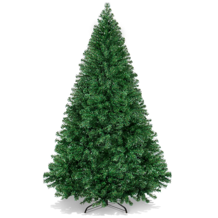 6ft artificial christmas tree, unlit pvc xmas tree, foldable metal stand, indoor holiday decoration