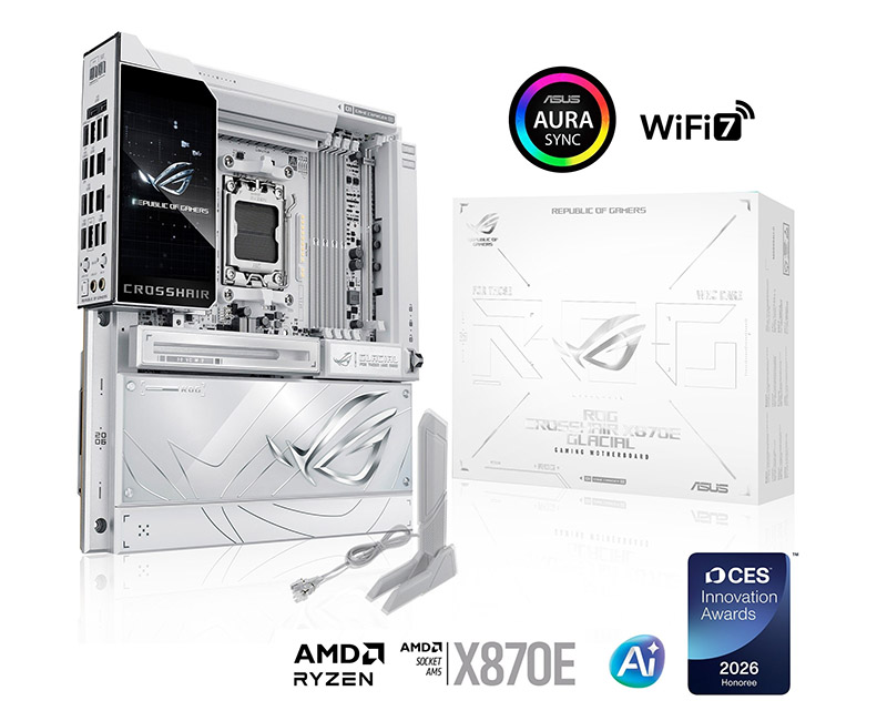 ASUS ROG Crosshair X870E Glacial AM5 AMD X870E Extended ATX Motherboard