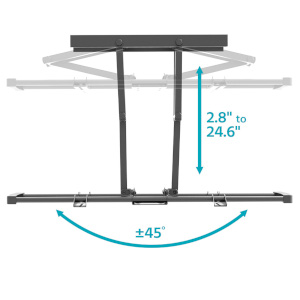 Full-Motion Articulating TV Wall Mount Bracket for Wide TVs 60in to 100in, Max Weight 176 lbs, Exten