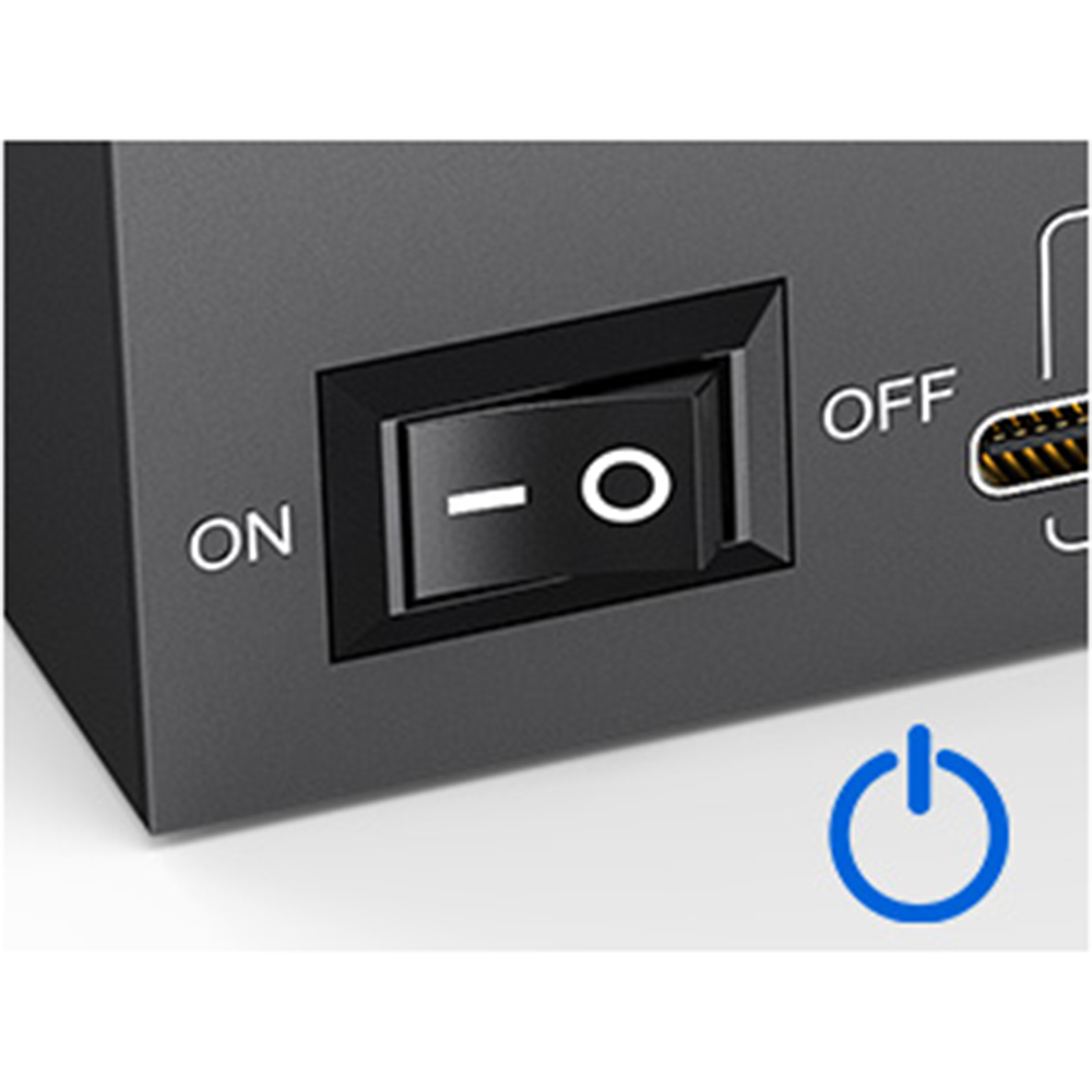 One click to turn on/off Just use the on/off button on the KVM when it is not in use, you don&#39;t need