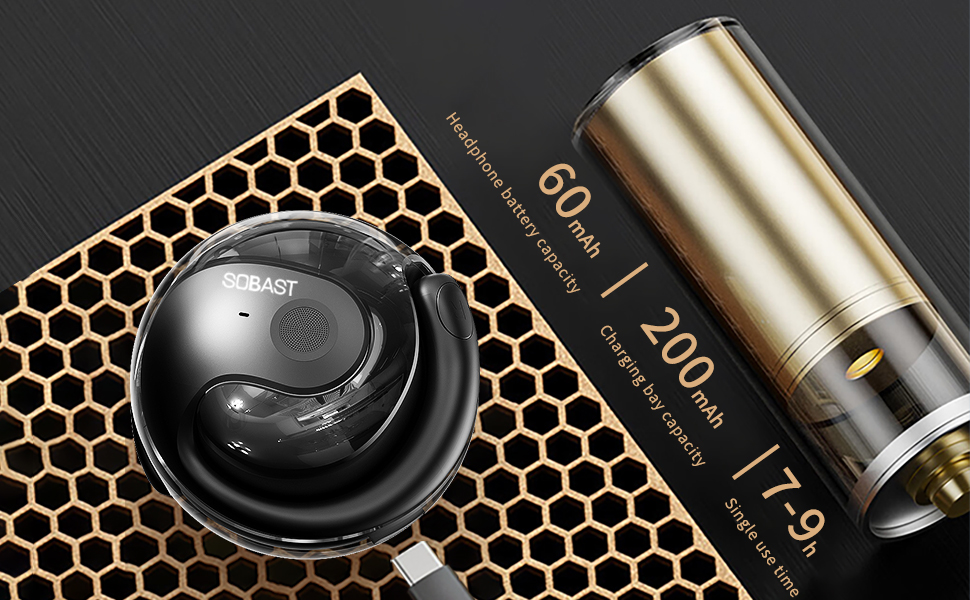 SOBAST open headset, ultra-comfortable, lightweight design, fit the ear, ergonomic earhooks, powerf