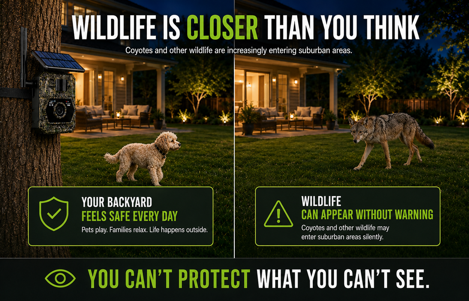 Backyard Wildlife Protection, Coyote Detection, Pet Safety