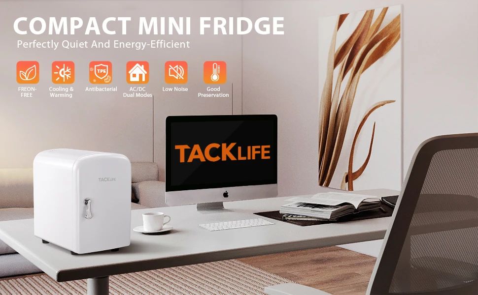 TACKLIFE F4 Mini Fridge 4 Liter AC/DC Portable Personal Fridge