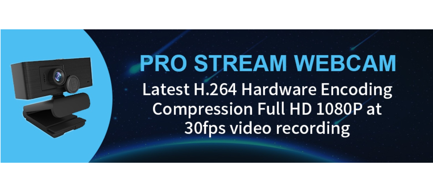 EACH webcam, 1080P 30fps, H.264 hardware encoding, pro stream camera