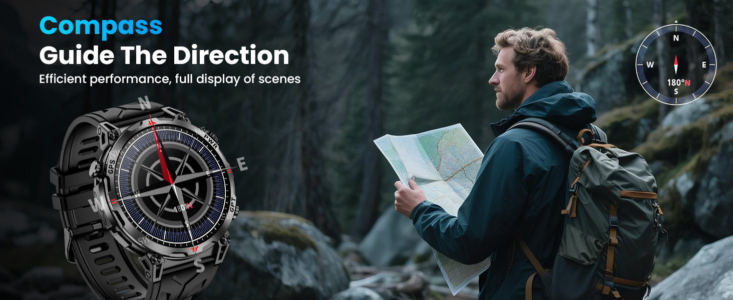 Military Smart Watch with GPS/Compass,Smartwatch with GPT Voice Assistant,1.56" AMOLED Screen