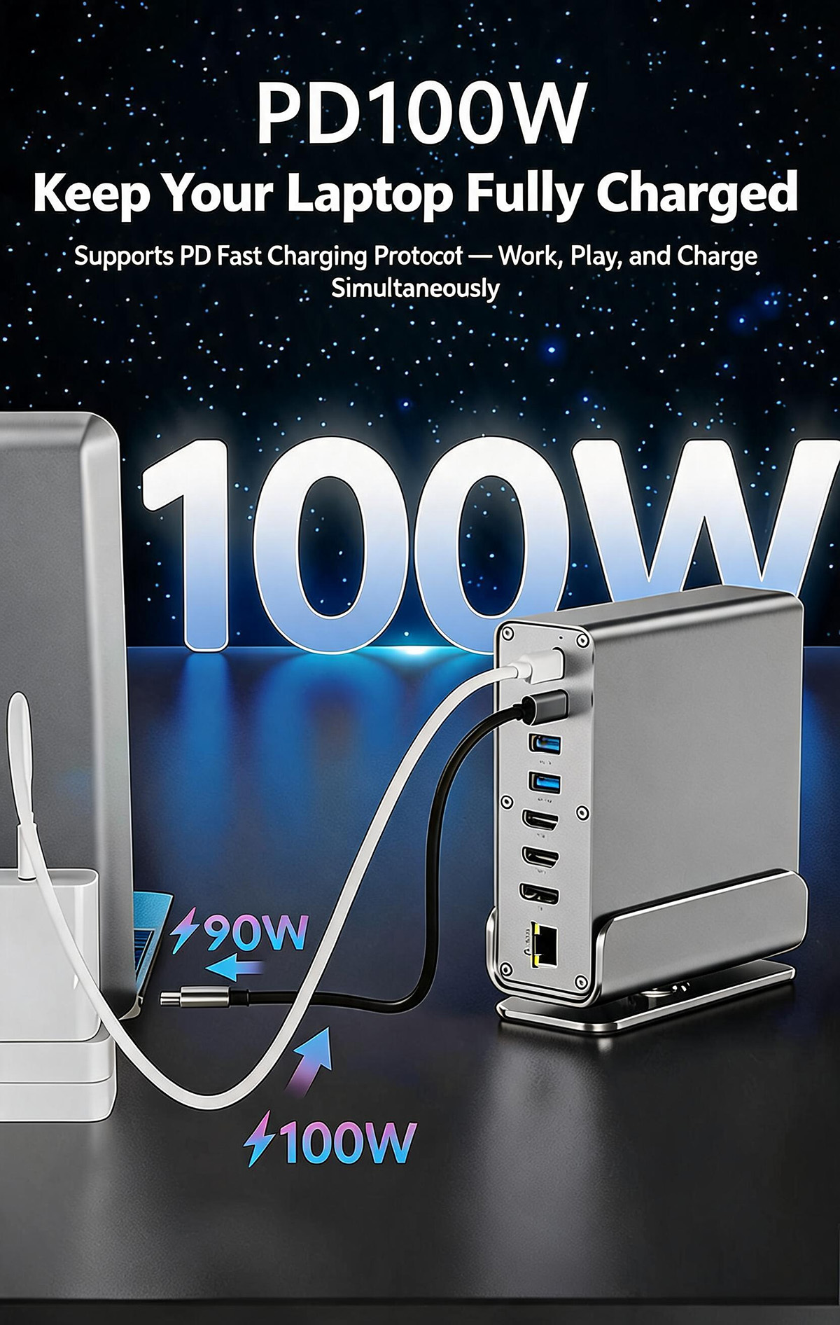 100W
