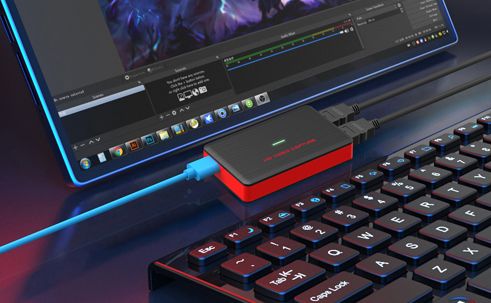 4K HDTV Capture Card For Streaming, Audio * With Microphone 4K HDTV Loop-Out, 1080P 60fps Video Recorder For Gaming/Live Streaming/Video Conference, Works For * Switch/PS4/OBS/Camera/PC