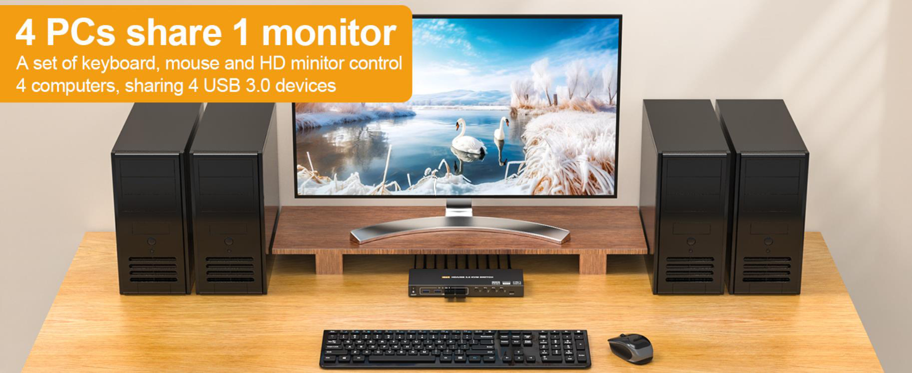 4 PC 1 Monitor HDMI KVM Switch