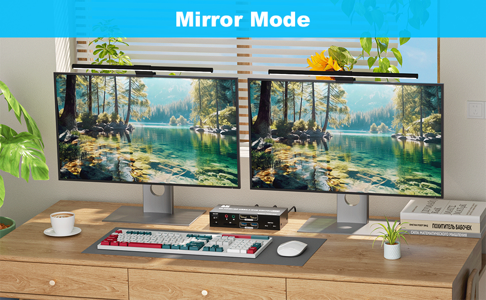 HDMI Displayport KVM Switch 2 Monitors 2 Computers 8K@60Hz,Dual Monitor Switch for 2 Computers