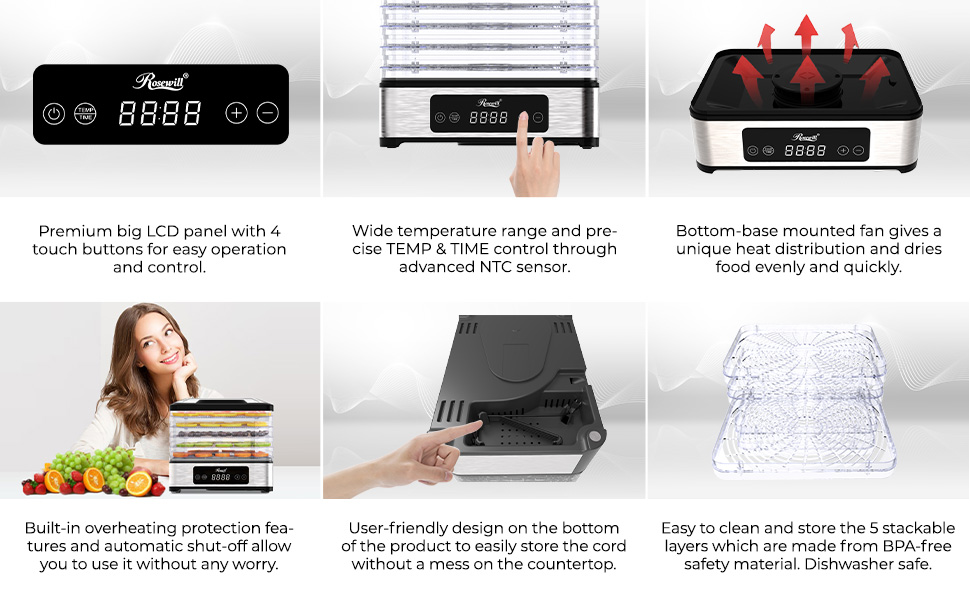 Rosewill Compact Food Dehydrator easy to use