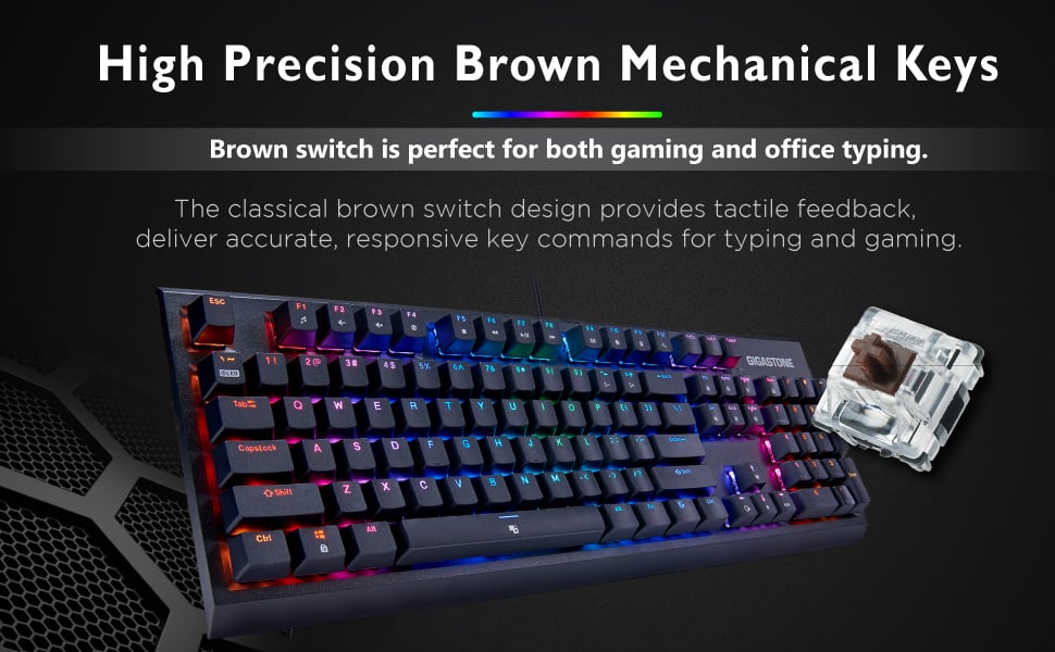 [Gigastone Mechanical Gaming Keyboard] Gaming Keyboard with LED RGB