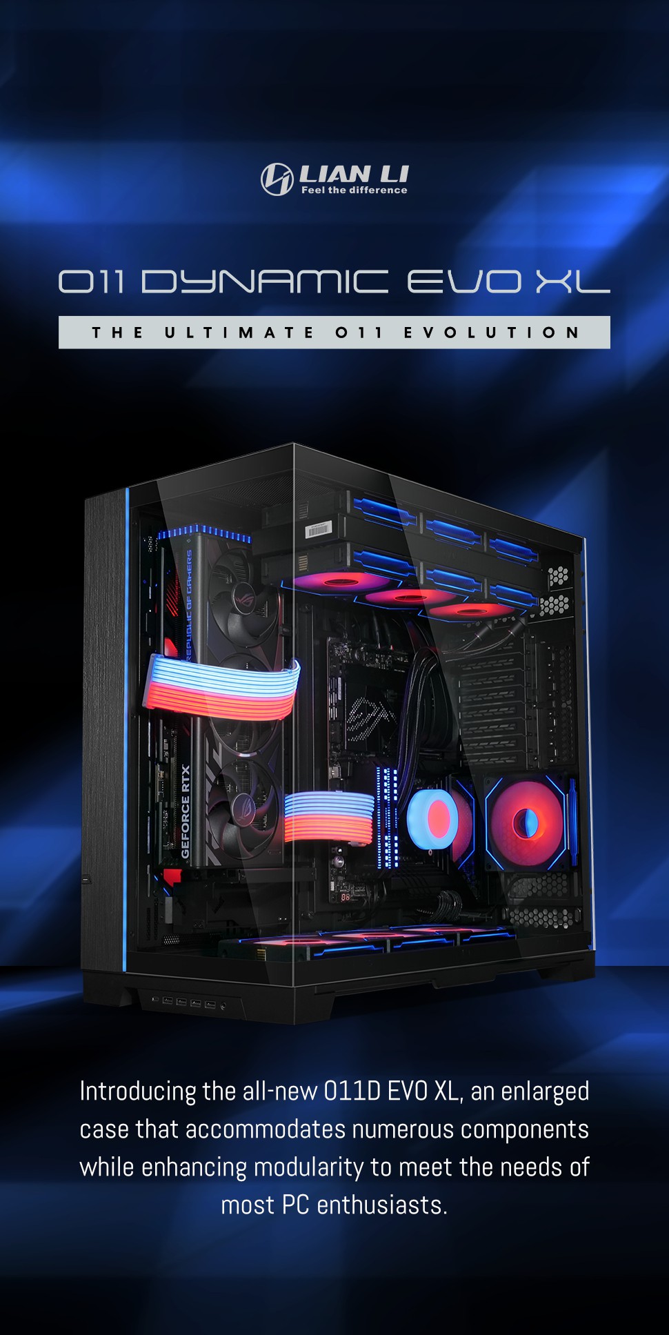 Lian Li 011 Dynamic EVO XL Full Tower Gaming Case O11DEXL-W B&H