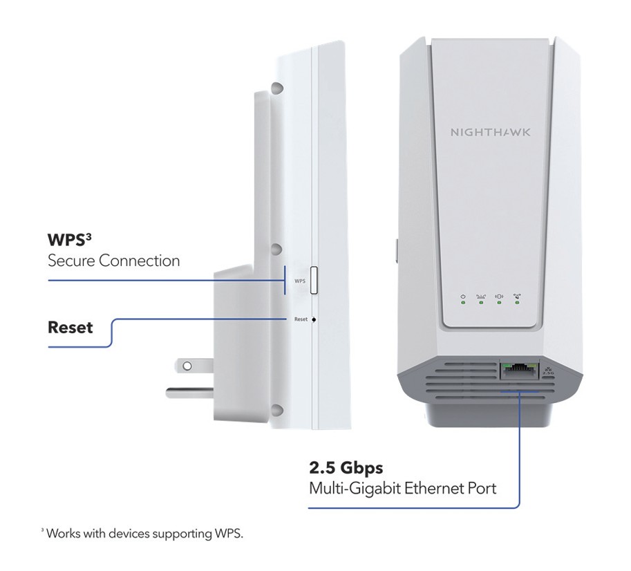 Netgear EXS27-100NAS BE5000 Nighthawk WiFi 7 Dual-Band Extender