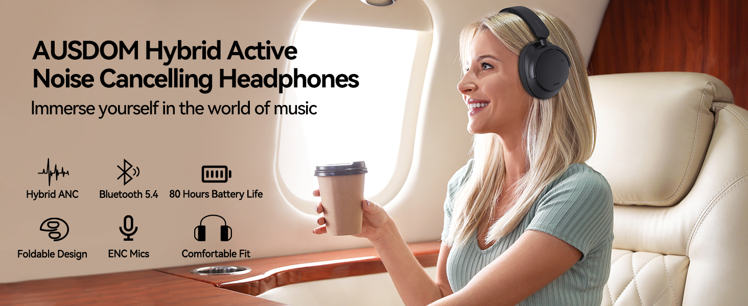 AUSDOM E7 PRO Noise Cancelling Headphones