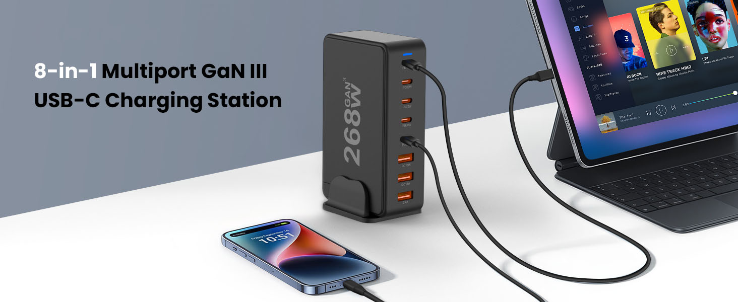 ESTONE 268W GaN USB C Quick Charge