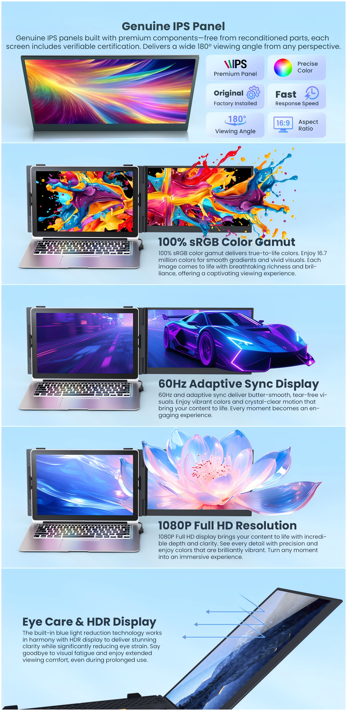 1080P Full HD Resolution Portable Monitor