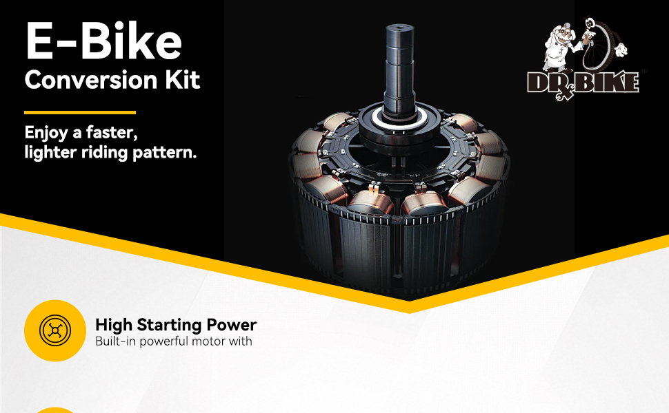 DR. BIKE Electric Bike Conversion Kit 29" Wheel Set LED Display Electric Bike DIY Set