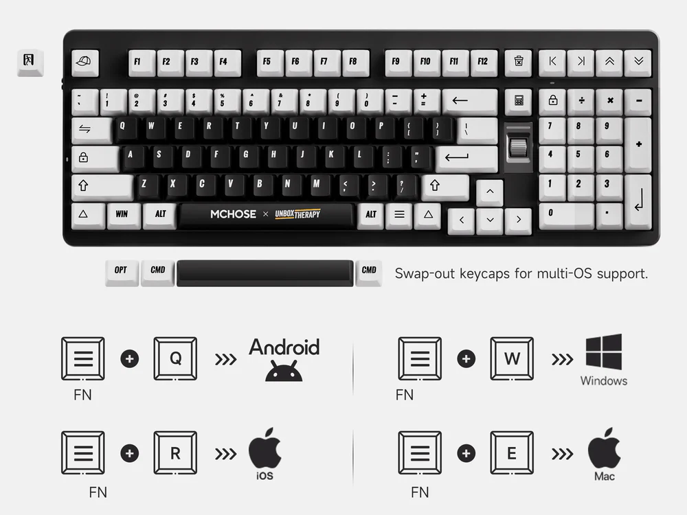 MCHOSE x Unbox Therapy UT98 98% Tri-Mode Wireless Gasket Mount Mechanical Keyboard